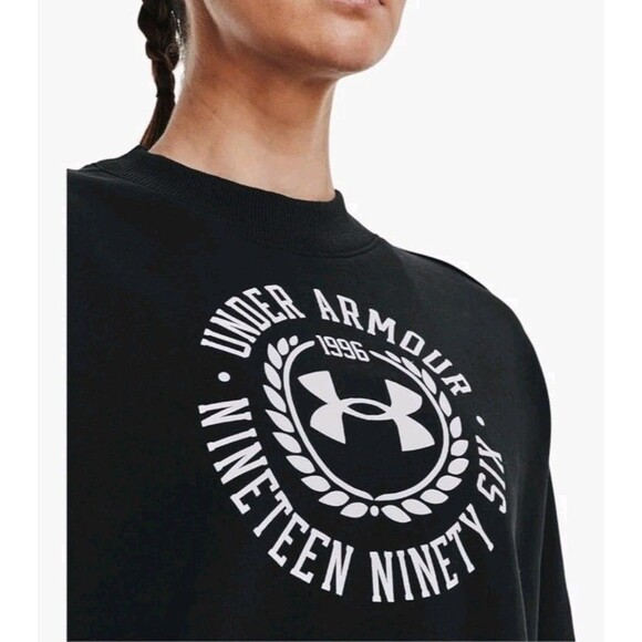 Under Armour Women Sweatshirt Size Medium  Black Loose - Picture 6 of 13